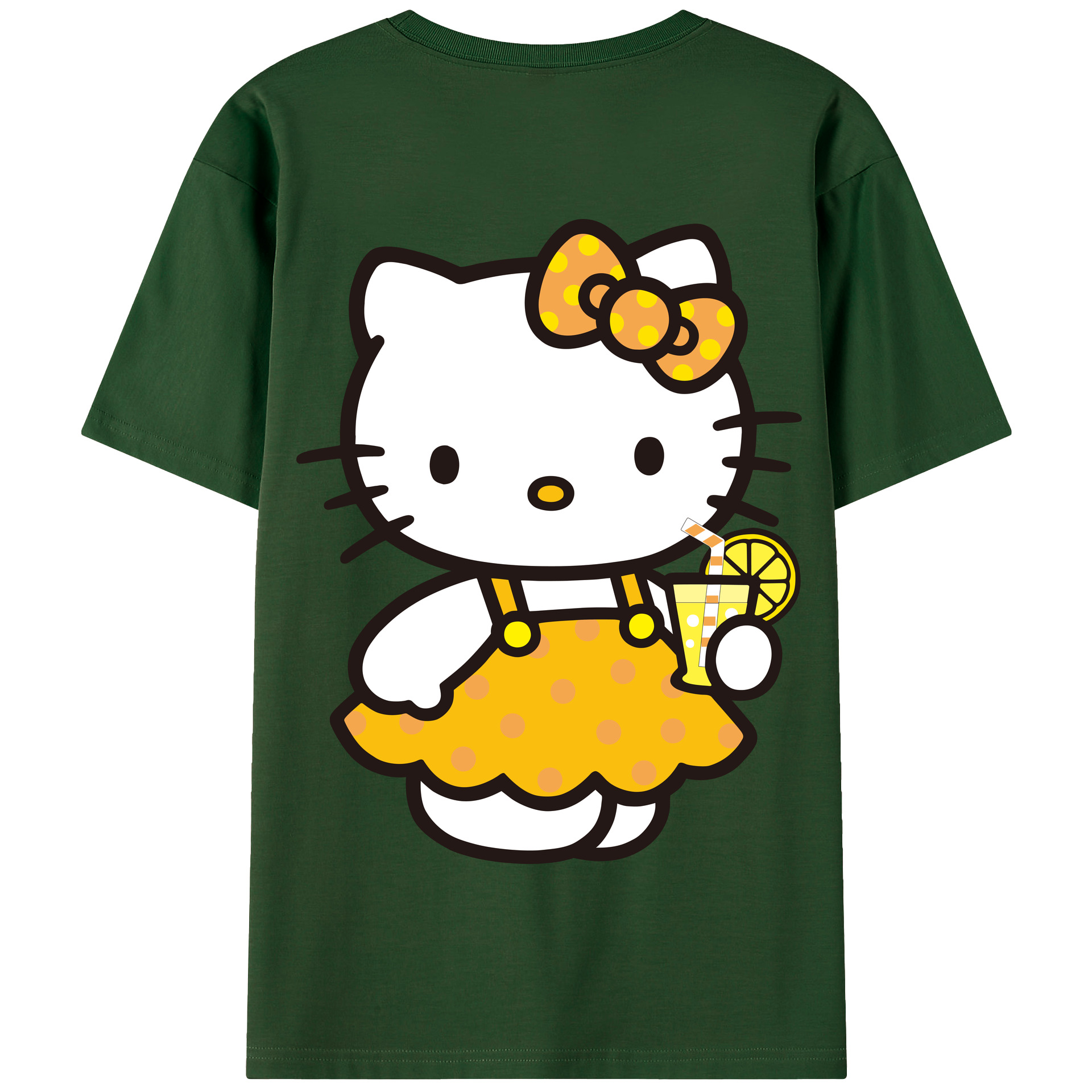 （画像用） Hello Kitty ハローキティ 綿100％半袖Tシャツ（背面プリント）